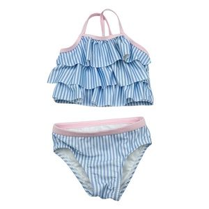 Wonder Nation Girls Sz 12M Bikini Set Blue Stripes